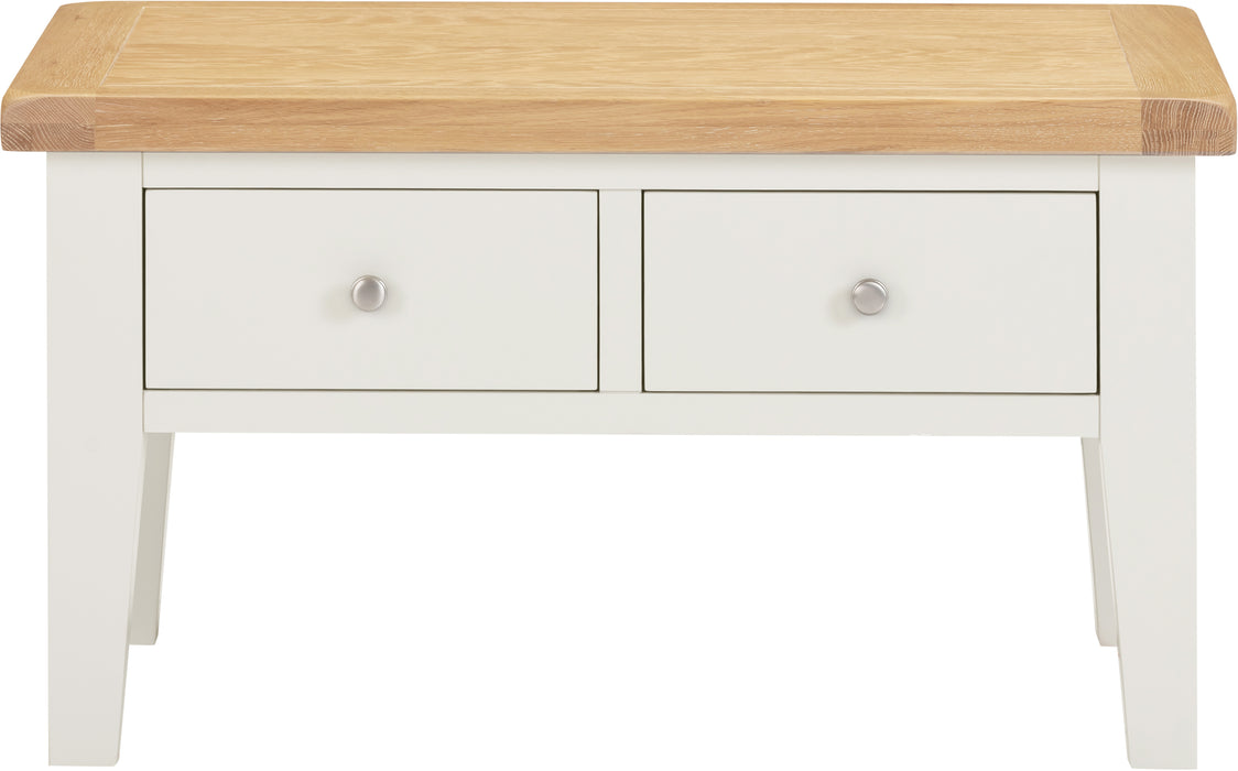 Windsor 2 Drawer Coffee Table Ivory/Oak