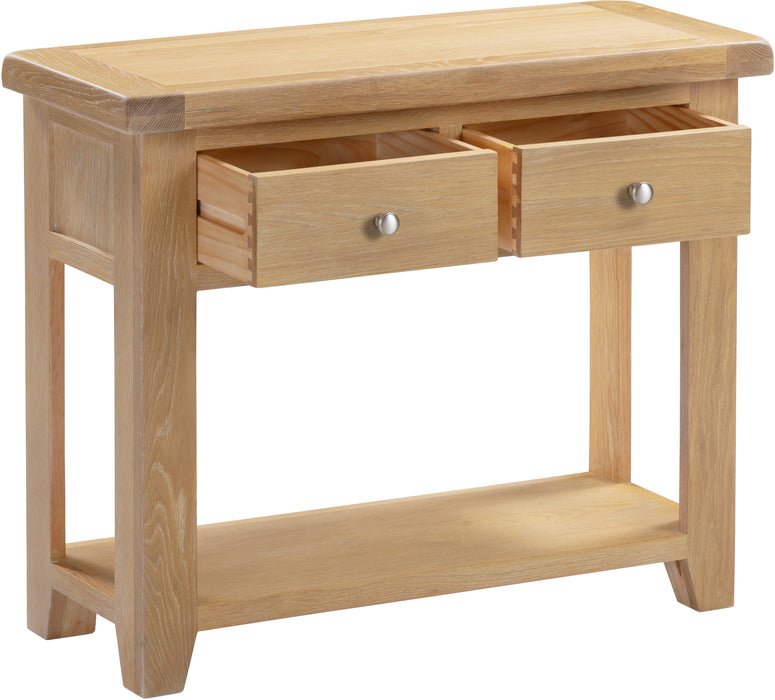 Windsor 2 Drawer Console Table Natural Oak