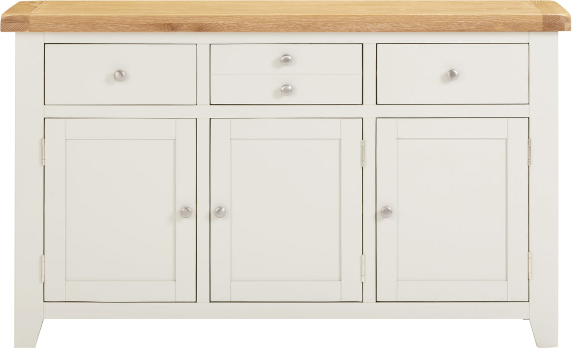 Windsor 3 Door 3 Drawer Sideboard Ivory/Oak