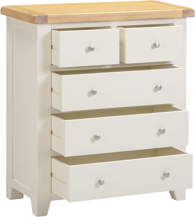 Windsor 3+2 Drawer Chest Ivory/Oak