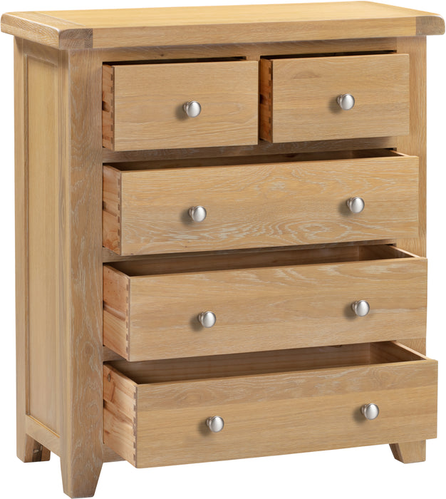 Windsor 3+2 Drawer Chest Natural Oak