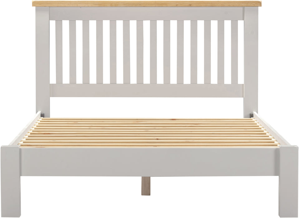 Windsor 4'6" Bed Low Foot End Pebble Grey/Oak