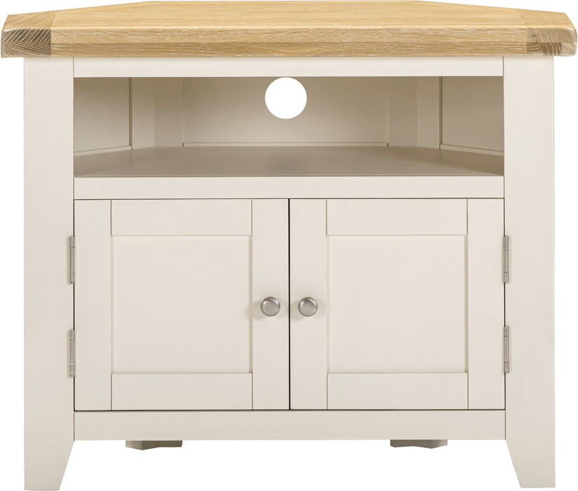 Windsor Corner TV Unit Ivory/Oak