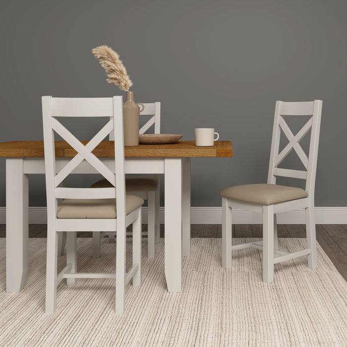 Windsor Extending Dining Table Ivory/Oak