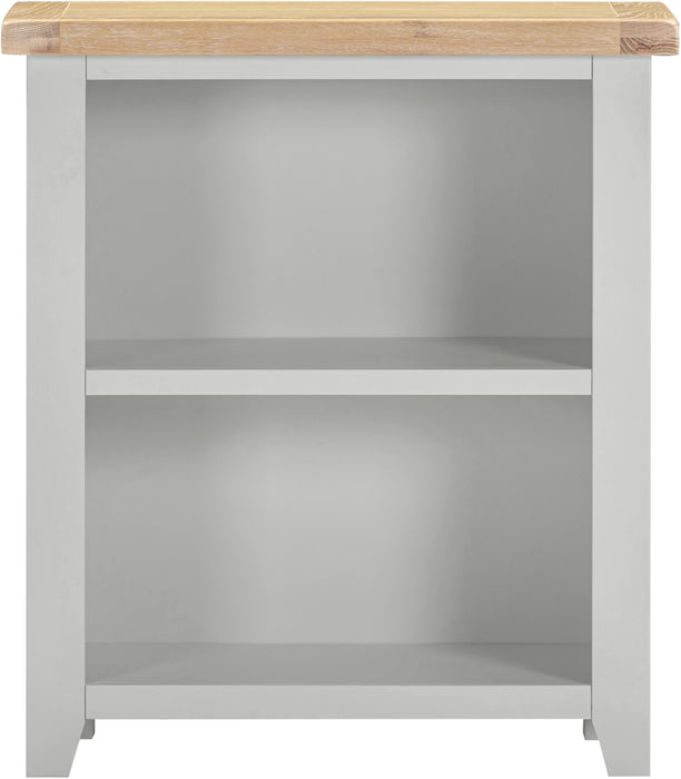 Windsor Low Bookcase Pebble Grey/Oak