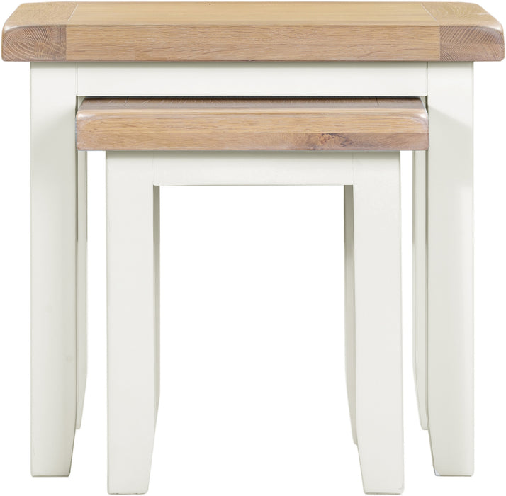 Windsor Nest of 2 Tables Ivory/Oak