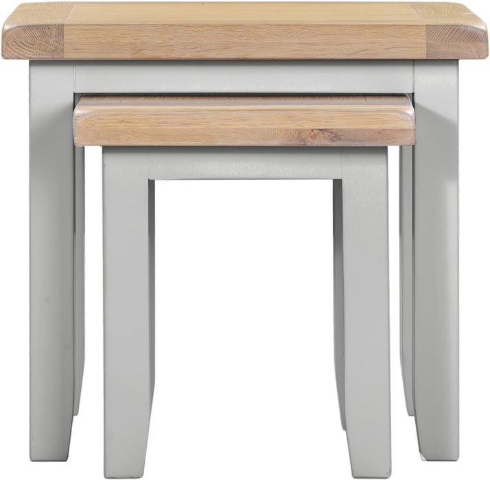 Windsor Nest of 2 Tables Pebble Grey/Oak