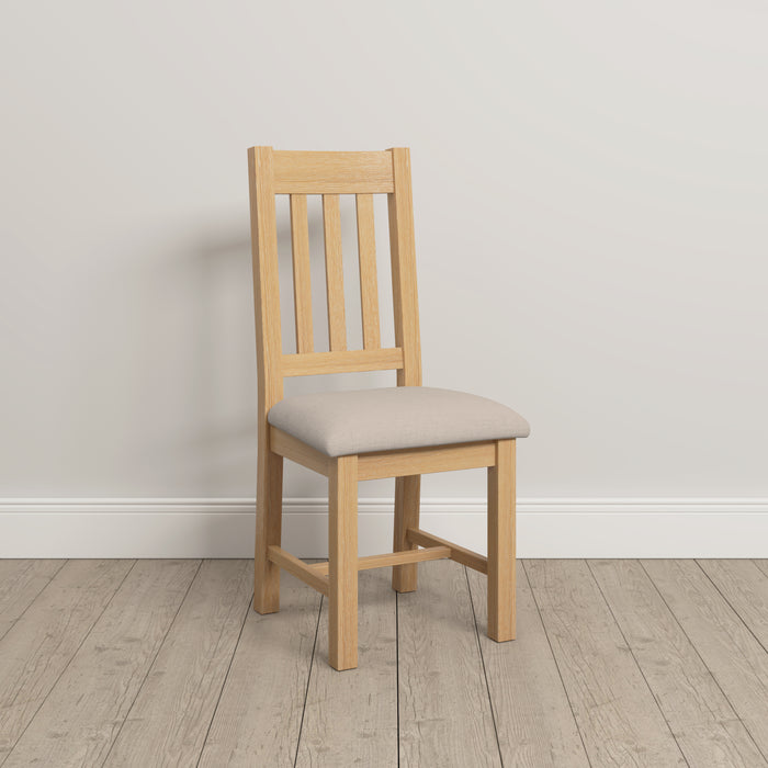 Windsor Slatted Chair (Box of 2) Natural Oak/Oat Fabric