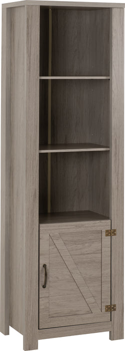 Zurich 1 Door Bookcase Grey Wood Grain