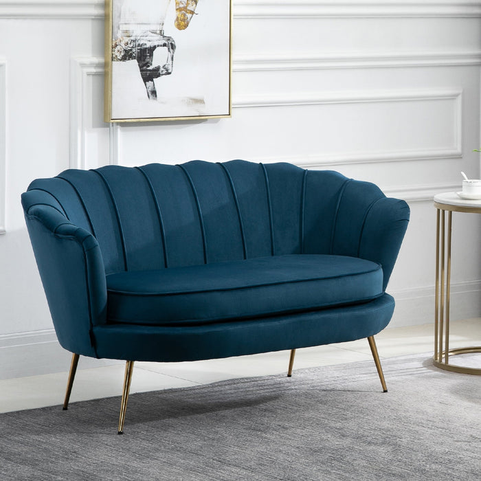 Ariel Retro Sofa with Gold Legs