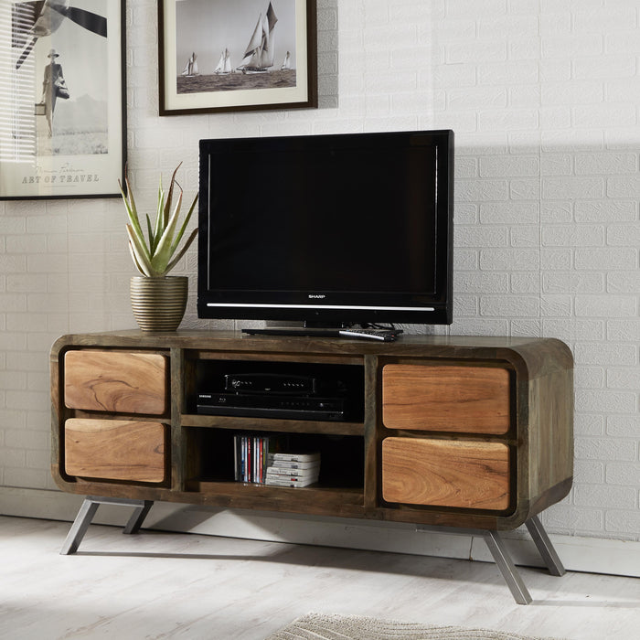 Aspen Reclaimed Solid Wood 4 Drawer TV Unit