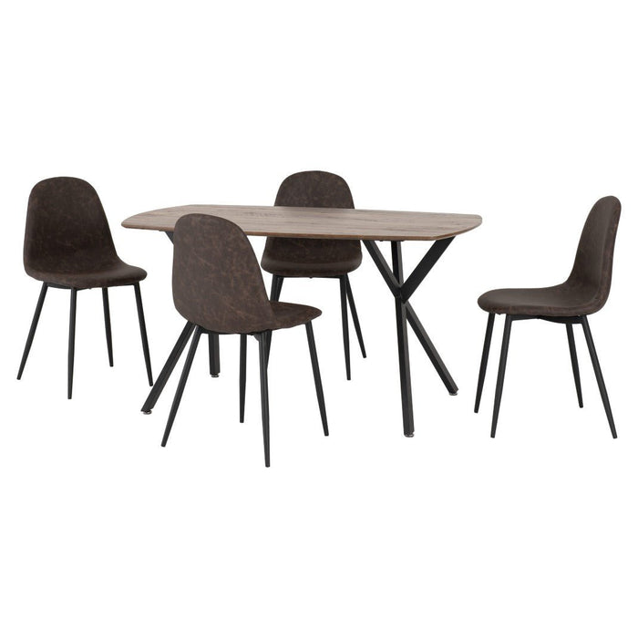 Athens Faux Leather Round Dining Set