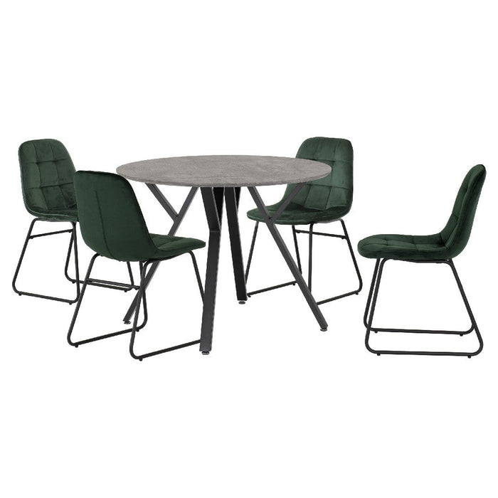 Athens Round Dining Set with 4 Chairs