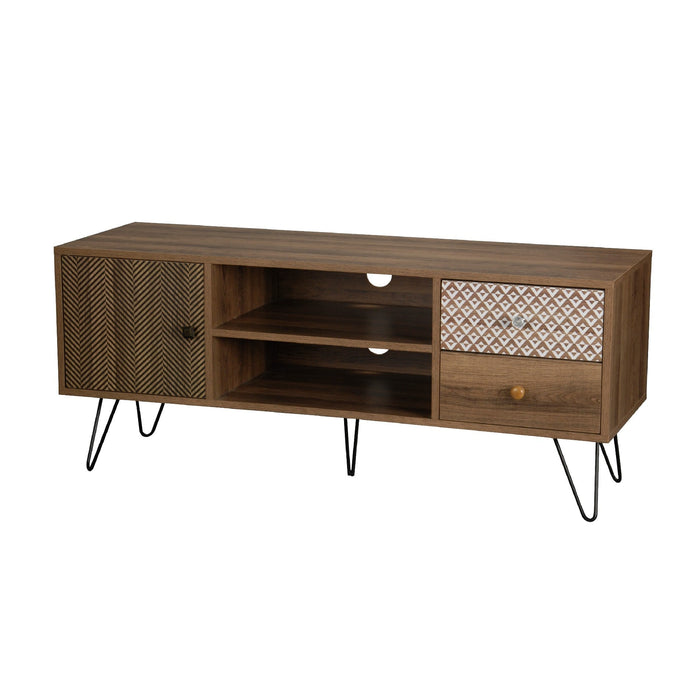 Casablanca TV Unit with Black Hairpin Legs