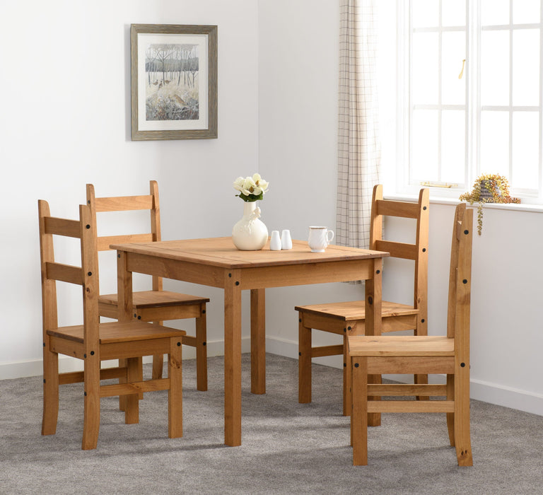 Corona Dining Table and 4 Chairs Set