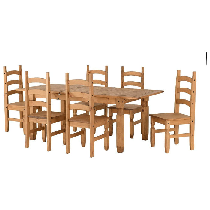 Corona Pine Extending Dining Set with 6 Chairs