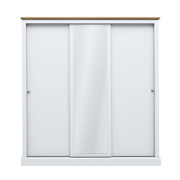 Devon White and Oak 3 Door Sliding Wardrobe