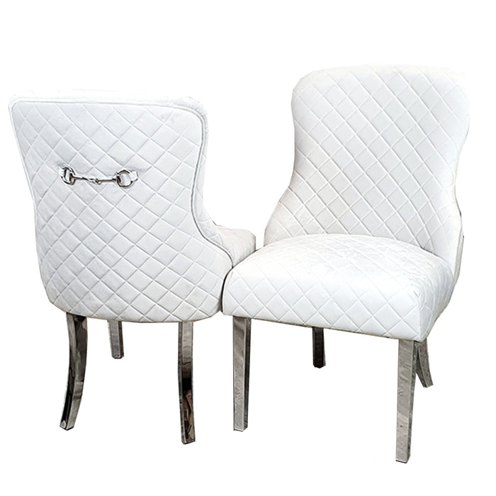 Kate Dining Chair with Chrome Clasp & Quilted Back