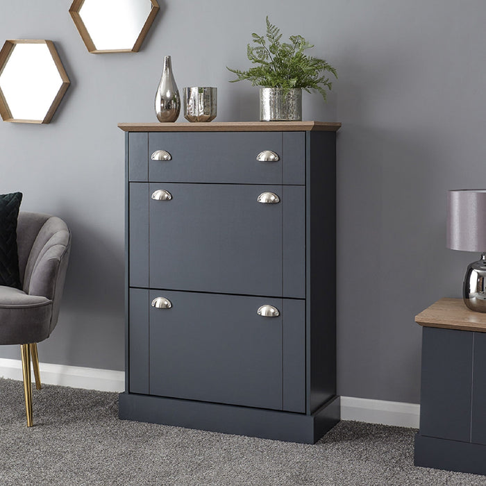 Kendal 2 Door 1 Drawer Deluxe Shoe Cabinet