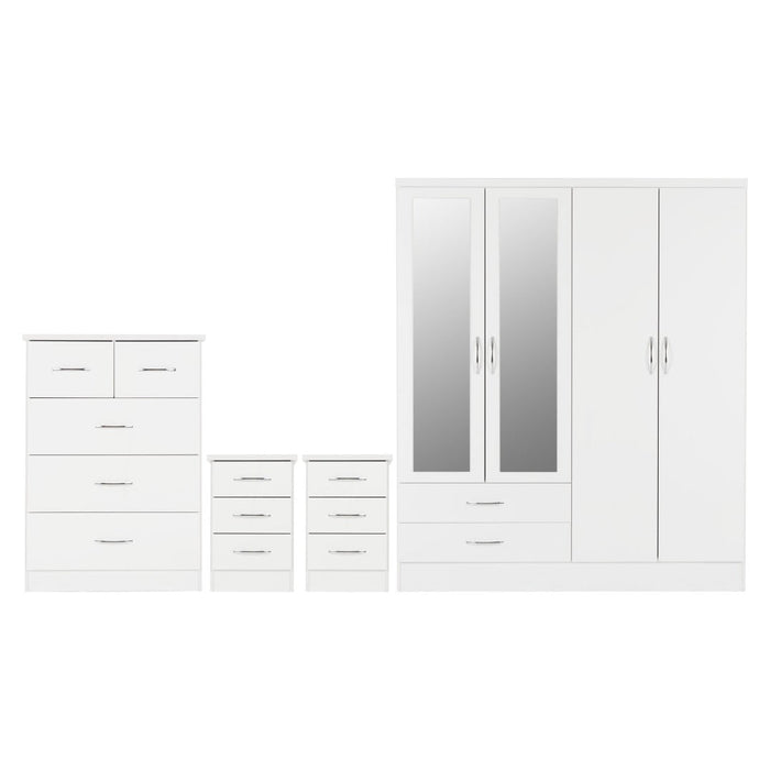 Nevada 4 Door Wardrobe 4 Piece Bedroom Set