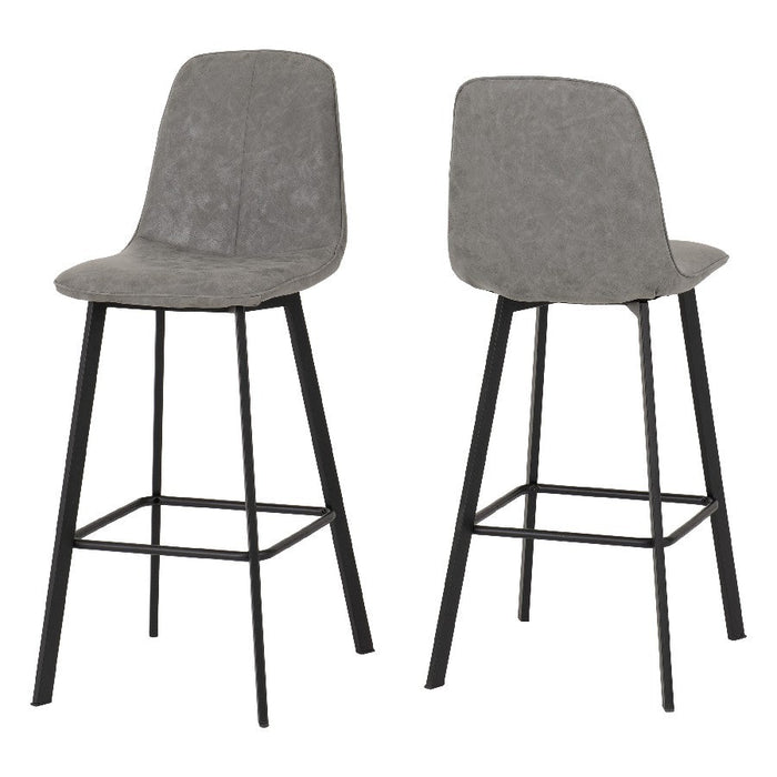 Pair of Quebec Faux Leather Stools