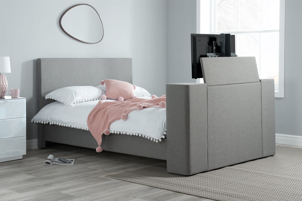 Plaza Fabric TV Storage Bed