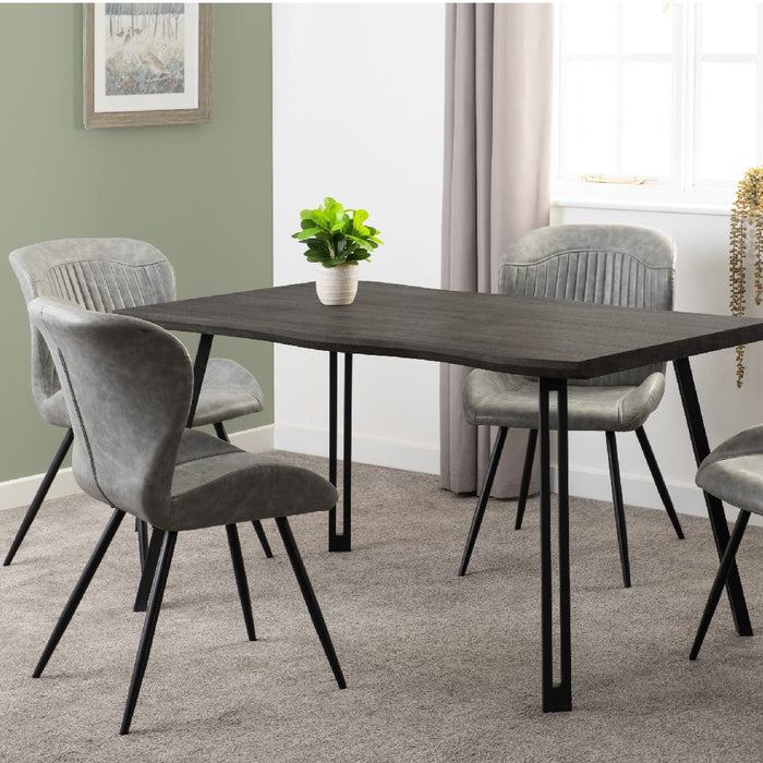 Quebec Wave Edge Dining Table Set with 4 Chairs
