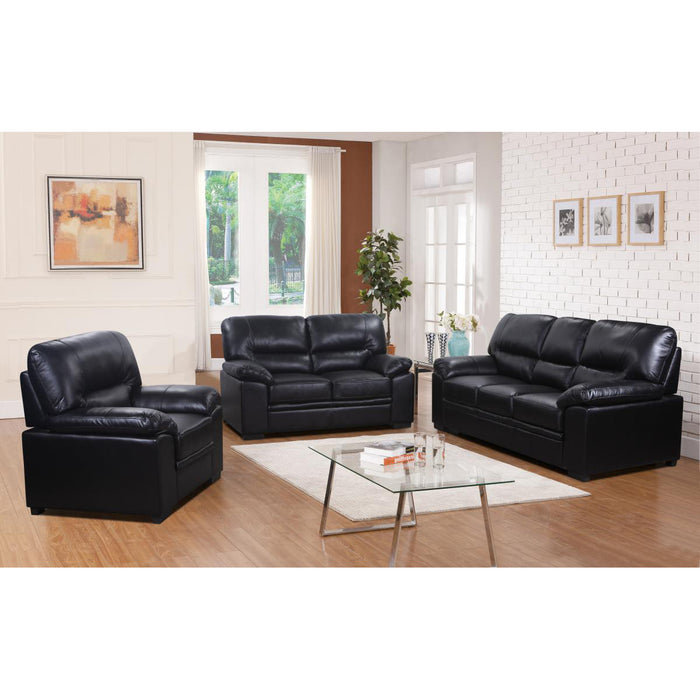 Rachel Sofa LeatherGel & PU 2 Seater Black