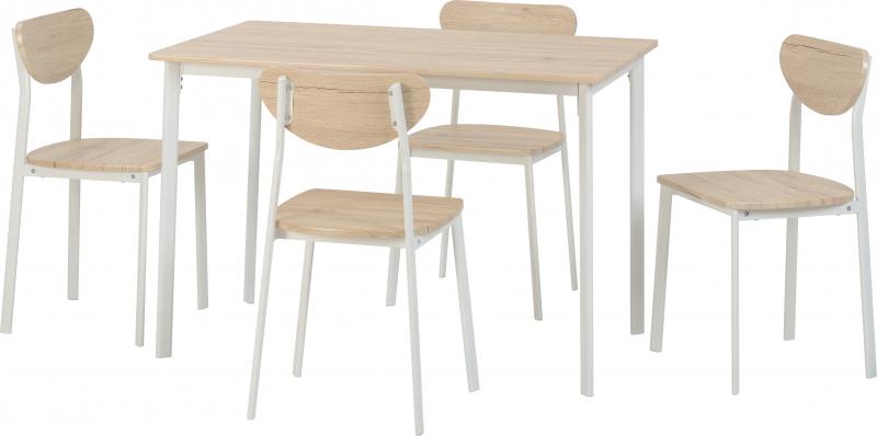 Riley Large Dining Table Set with 4 Chairs