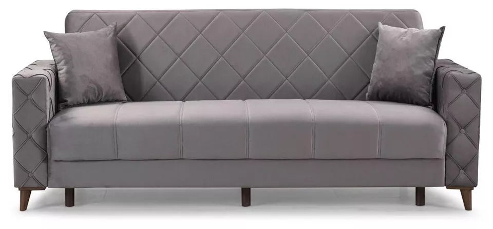 Luxurious Modern Turkish Ottoman 3 Seater Sofa Bed with Storage and Cushions