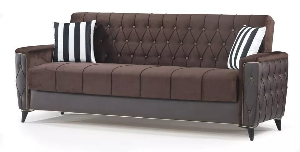 Luxurious Modern Turkish Ottoman 3 Seater Sofa Bed with Storage and Cushions