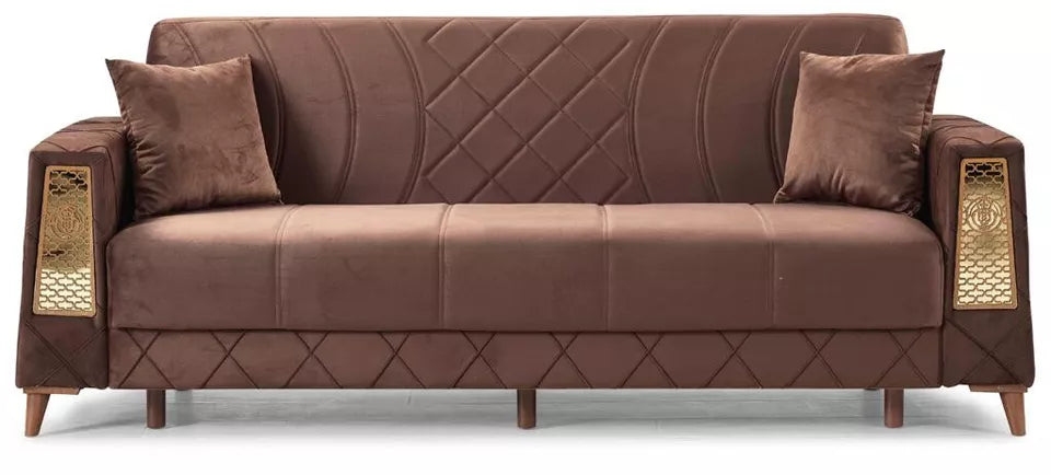 Luxurious Modern Turkish Ottoman 3 Seater Sofa Bed with Storage and Cushions