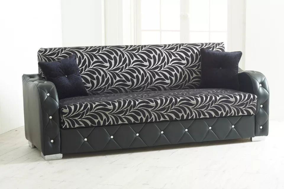 Butterfly 3 Seater Ottoman Storage Sofa Bed Modern Luxury Bedroom - UK Made