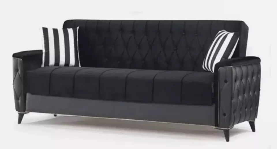 Luxurious Modern Turkish Ottoman 3 Seater Sofa Bed with Storage and Cushions