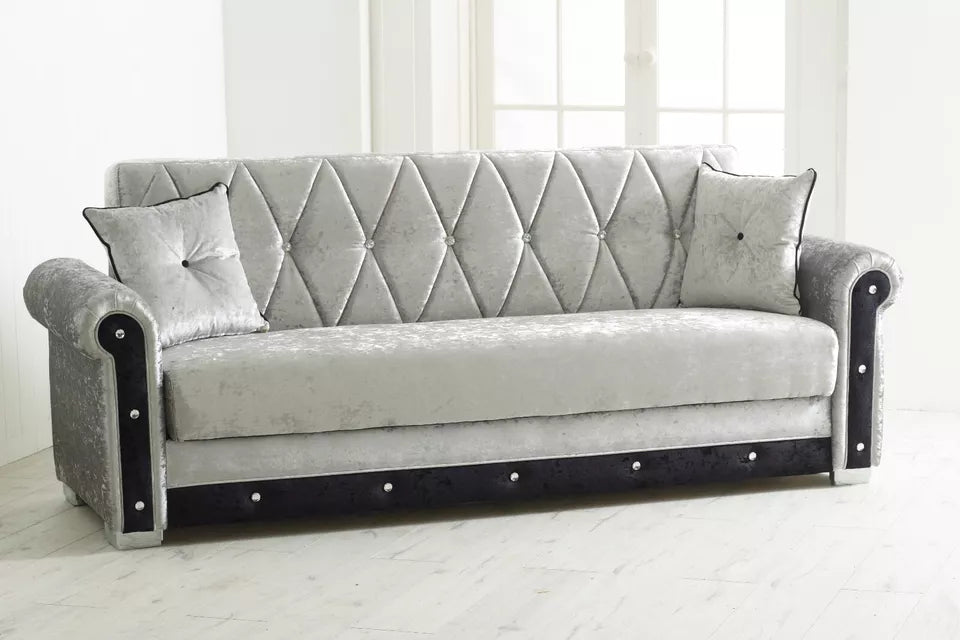 Lux 3 Seater Ottoman Storage Sofa Bed Modern Luxury Bedroom - UK Made