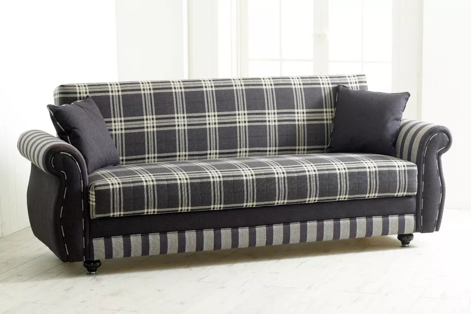 Roma 3 Seater Ottoman Storage Sofa Bed Modern Luxury Bedroom - UK MADE