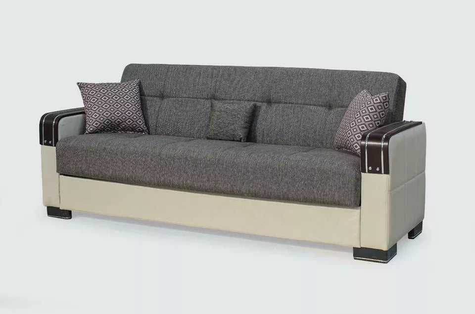 Turkish 3 Seater Ottoman Storage Sofa Bed Modern Luxury Bedroom with Cushions