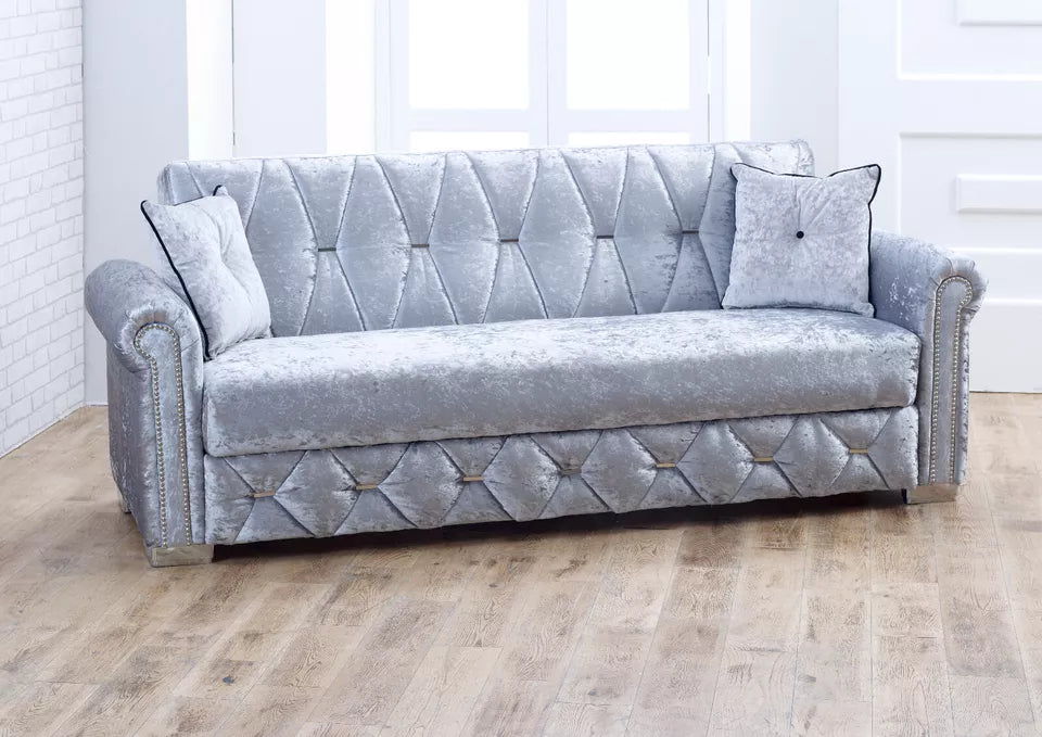 Grace 3 Seater Ottoman Storage Sofa Bed Modern Luxury Bedroom - UK Made