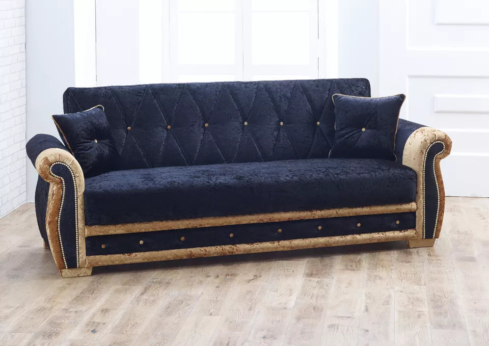 Stylus 3 Seater Ottoman Storage Sofa Bed Modern Luxury Bedroom - UK MADE