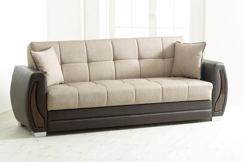 Lovely 3 Seater Ottoman Storage Sofa Bed Modern Luxury Bedroom - UK Made