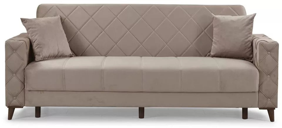 Luxurious Modern Turkish Ottoman 3 Seater Sofa Bed with Storage and Cushions