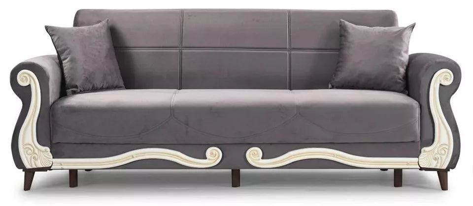Luxurious Modern Turkish Ottoman 3 Seater Sofa Bed with Storage and Cushions