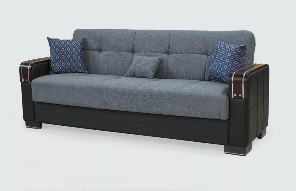 Turkish 3 Seater Ottoman Storage Sofa Bed Modern Luxury Bedroom with Cushions