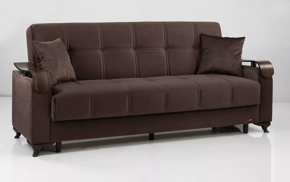 Luxurious Modern Turkish Ottoman 3 Seater Sofa Bed with Storage and Cushions