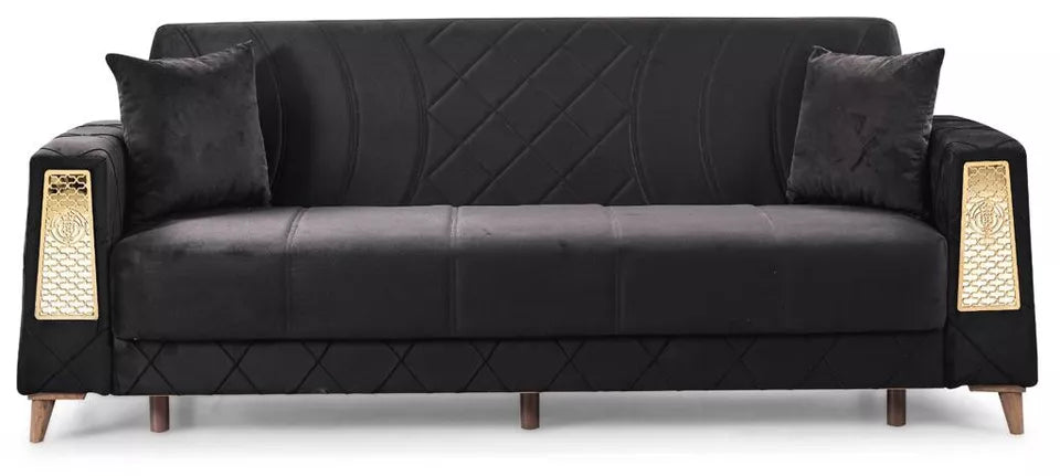 Turkish 3 Seater Ottoman Storage Sofa Bed Modern Luxury Bedroom with Cushions