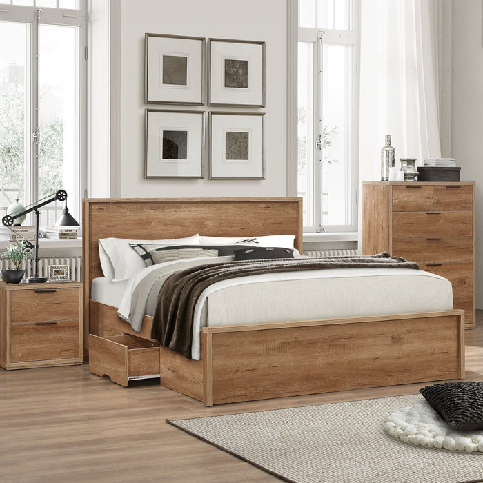 Stockwell Rustic Bed Frame with 2 Drawers