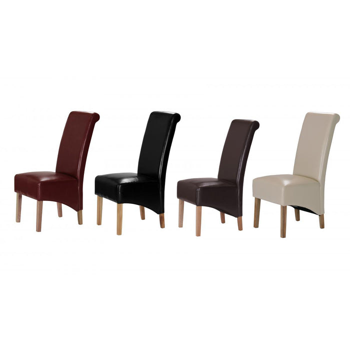 Trafalgar PU Chair Rubberwood Leg Cream