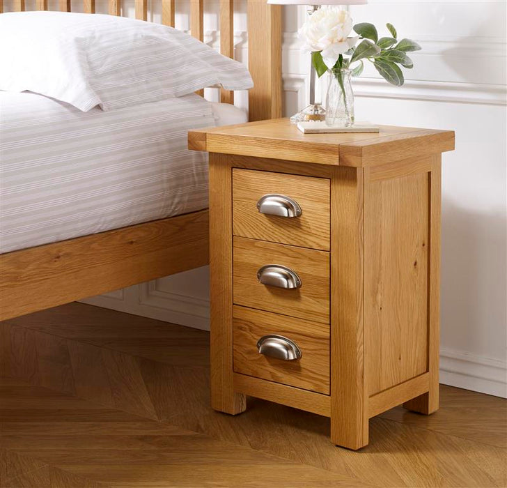 Woburn Solid Oak Small 3 Drawer Bedside