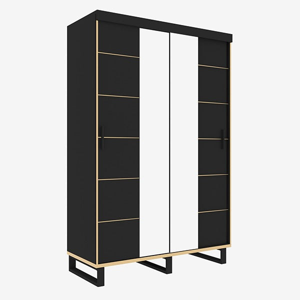 Golden Bedroom Set With Wall Unit