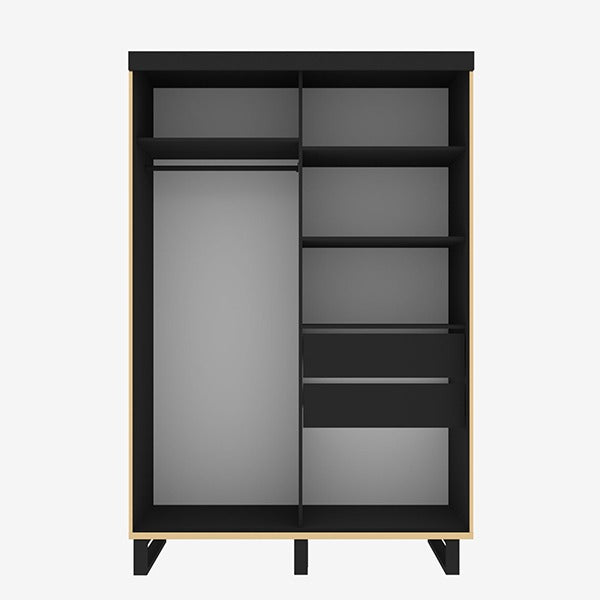 Golden Bedroom Set With Wall Unit